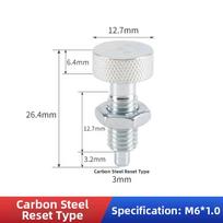 1Pcs Stainless Steel Spring Plunger Self Locking Index Pin  for Metalworking DIY Supplies Reset CS M6*1.0