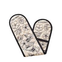 1Pcs Oven Glove Heat Resistant Microwave Baking BBQ Integrated Glove Cotton Linen Nonslip Mitts Home Baking Cooking Accessories