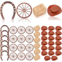 A84E-Mini Cowboy Hat Cupcake Toppers(44PCS), Tiny Cowgirl Hats For Parties For Crafts Party Shooting Accessories Shooter