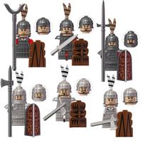 MOC Romos imperijos Spartiečių armijos Viduramžių kareivio Vežimo Statybiniai blokeliai Plytos Senovės karinės karo šalmo Žaislai Vaikams