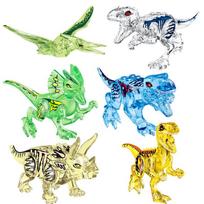 DIY MOC Building Block Transparent Tyrannosaurus Rex Spiny backed Dragon Triceratops Velociraptor Pterosaur Children's Toy Gifts no box