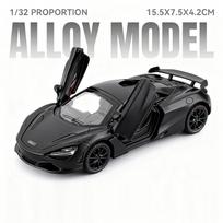 1:32 720S F1 Model Miniature Toy Sports Cars Alloy Diecast Ornament Supercars Sound Light Doors Opened Pull Back Kids Presents