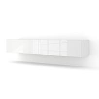Meuble TV suspendu BINGO 180 cm blanc mat / blanc brillant