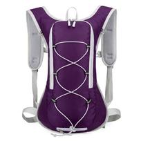 Outdoor Hydration Cycling Backpack - Splash-proof Nylon Double Shoulder Bag with Water Bladder 15 inch violetinė