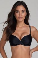 Bikini liemenėlė moterims, Vivisence, maudymosi kostiumėlis, bikinio viršus, sutvirtinti kaušeliai, Išimami didinantys įdėklai, užsegamas nugaroje, juoda, 85C, 85C