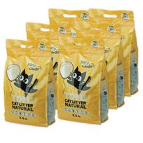 KittyClean natūralus tofu kraikas katėms 6 × 2,5 kg – 100 % natūralus ir biologiškai suyrantis (pilna dėžė)