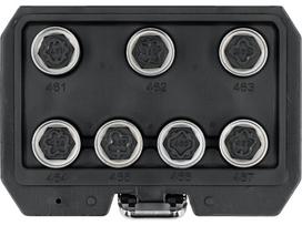 Yato Rato veržlių antgalių rinkinys YT-060395, 7 vnt., 17 mm, CrMo, CrV, Opel automobiliams, varžtams tvirtinti