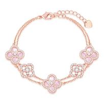 Barbie crystal bracelet [ Crystal* Explosion Limited Edition] Flowing Four-leaf Clover Bracelet, Exquisite Double-Layered Chain Y-AX2604001 balta