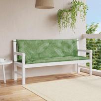 Garden Bench Cushions, 2 Pcs., Leaf Pattern, 150X50X7 Cm