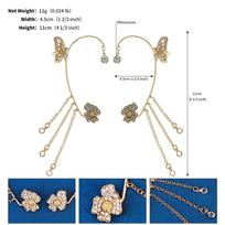 Trendy Chic Butterfly Elf Ear Cuff Fairy Elegant Pearl Flower Ear Cuffs Crystal Leaves Rhinestone Ear Clips Women