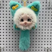 Cute Soft Fluffy Fox Vinyl Doll Plush Keychain Toys Pendant Home Ornament Backpack Hangings Stuffed Animals Birthday Gift A11