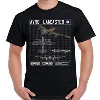 Avro Lancaster Bomber Command Schematic T-Shirt M