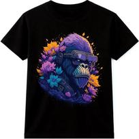 Gorilla Cyberpunk T Shirt Neon Futuristic Ape Sci Fi Streetwear Graphic Tee XS