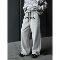 Trendy Casual Straight Leg Pants Comfortable and Loose Wide Leg Pants Street Style Letter Printed Daily Outdoor Pants American Hip Hop S pilka