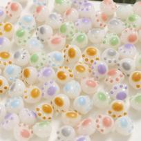 20pcs/Bag Handmade Craft Cat Paws Acrylic Bead Acrylic Cartoon Design Loose Spacer Beads DIY Accessories 3D Cat Claw įvairiaspalvis