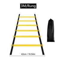 Football Training Agility Ladder 6 Meter Quick Foot Speed Ladder for Agility Cardio Endurance Drills Indoors Outdoors 3meters 6sections geltona