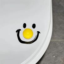 Dopamine Smile Ball Toilet Lid Lifter with Toilet Sticker Easy Grip Toilet Decoration Items Bathroom Sticker Restroom Decor
