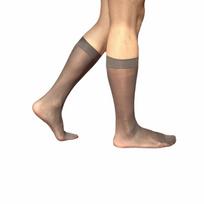 Stripe Grid Dress High Tube Socks Below Knee Transparent Mid-calf Ice Silk Socks Nylon Breathable Ultra-Thin Socks Business Wear One Size pilka
