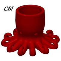 Pen Holder 3D Printed Holder, Octopus Shape Pencil Cup, Cute Creative Stand Ocean Animal Desktop Organizer for Home Office Accessory raudona
