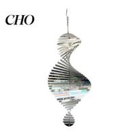 Easy Assemble Wind Spinner Stainless Steel Spiral Spinner, Hanging Reflective with Garden Hook, 3D for Indoor Outdoor Yard Rust-resistant sidabras
