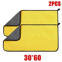 1236s 30X60Cm Microfiber Car Cleaning Towels Soft Quick Drying For Windows Mirrors Wiping Rags Double Layer Wash Cloth