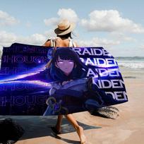 Raiden Shogun Genshin Impact Microfiber Blanket Quick Drying Beach Towels Oversized Printing Super Absorbent Pool Towel Blanket Cotton 30x30cm