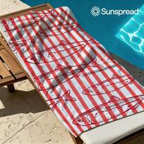 Red Striped Sardines Beach Towel Quick Drying Travel Towel Unisex Soft Comfortable Quick Dry Portable for Men Women Beach 50x100cm