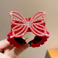 High Ponytail Fixed Artifact Children's New Year Crown Pearl Rhinestone Chinese Kids Hair Claw Hair Accessories Crystal