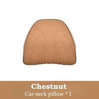 Memory Foam Car Neck Pillow Waist Pillow Nappa Leather Car Headrest And Lumbar Set Seat Accessories Car Neck And Lumbar Support