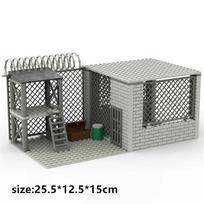WW2 Military Command post Bunker model Building blocks set Army Soldiers SWAT Guard Tower DIY Bricks Toys for Children gifts gray