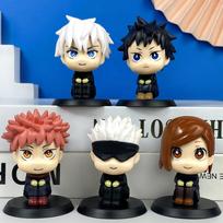 5pcs Anime JJK Figure Summer Gojo Satoru Action Figures PVC Mini Edition Models Geto Suguru Figurine JJK Beach casual wear Gifts