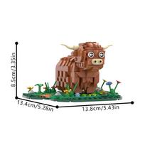2026 Naujas MOC Škotijos galvijų konstravimo kaladėlių modelis Škotijos highland cattle kūdikis kyloe Gyvūnų kaladėlės Surinkimo žaislai Vaikams DIY Dovana
