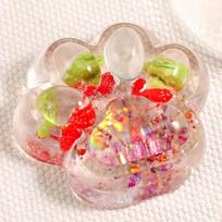 Cute Fruit Style Cat Paw Squishy Strawberry Pineapple Jelly Toy Hand Squeeze For Daily Stress Relief raudona