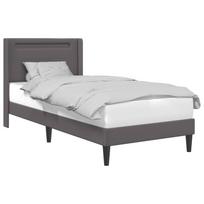 Bed Frame with LED Light Strips Gray 80 x 200 cm Faux Leather