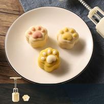 2pcs/set Hand-Press Cookie Mold Strawberry/Pineapple/Cat Paw Shape Pastry Mold  Mid-Autumn Festivals cat claw