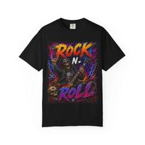 Rock N Roll Skeleton Guitar T-Shirt | Retro Neon Concert Tee XXXL