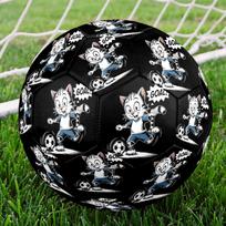 1pc Soccer Cat Scores Big Goal Soccer Balls Size 5 Machine-Stitched Ball, Sports League Outdoor Match Football Training Ball Futbol Voetbal. Q61521 Size 5
