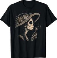 La Catrina Blowing Wishes Dandelion Tshirt S