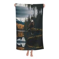 Bald Eagle Beach Towel Quick Dry Microfiber Eagle American Towel Lightweight Large Swimming Towel For Travel Pool Camping 50x100cm(20x40in)
