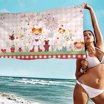 C-Coco-Chan Bath Towel Microfiber Soft Water Absorbing Breathable For Girl Kids Decorative Cartoon Beach Towel Cotton 30x30cm