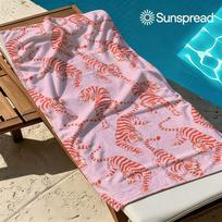 Pink Tigers Pattern Quick Drying Bath Towel Microfiber beach towel light weight swimming camping yoga beach out 50x100cm
