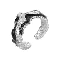 Vnox Open Ring for Men Women, Irregular Lava Textured Adjustable Rings, Punk Rock Adjustable Finger Band