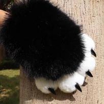 1Pc New Plush Cosplay Cat Paw Glove Thicken Cat Claw Mittens Cartoon Cosplay Glove Animal Squeaking Furry Glove Gifts 6 juoda