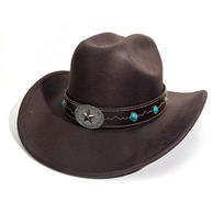 New Curved Brim Western Cowboy Hat Ethnic Large Top Hat Jazz Fedora Hats Outdoor Riding kava