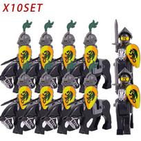 Middle Ages Medieval Roman Crusader Spartan Knight Warriors Warhorse Figures Building Blocks Bricks Castle Toys For Children