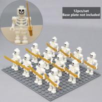 12pc Skeleton Soldiers, Building Blocks, People, Halloween Figures, Mini Building Blocks, Ninja Bone People,Army Skeleton Corps balta