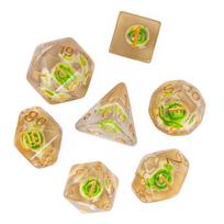 Cusdie Cute Mushroom Dice Set D&D 7Pcs D4 D6 D8 D10 D% D12 D20 DND Polyhedral Dice for Role Playing Game Table Games TRPG