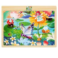 40piece Montessori 3D Wooden Puzzle Cartoon Animal Letter Number Wooden Jigsaw Puzzle Board Game Development Educational Toys