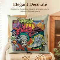 Singer M-Mf D-Doom Cushion Cover Natural Linen Organic Fabric Double-Sided Printing Sofa Home Decor Gift Pillow Case Peach skin 18*18(CM)-1Pcs
