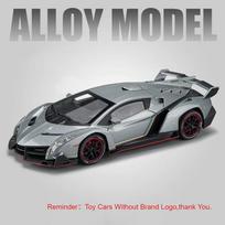 1:24 Countach LP500S VENENO Miniature Sports Car Model Toys Alloy Diecast Sound Light Pull Back Doors Opened Collection Supercar